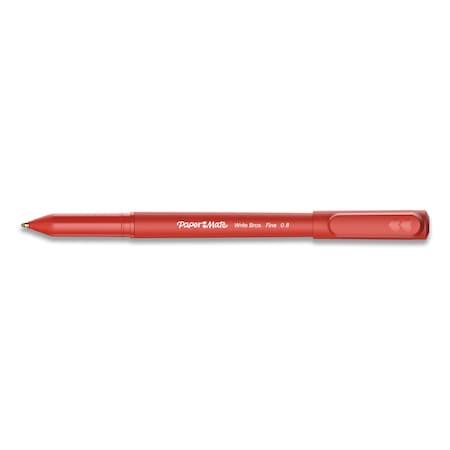 Paper Mate Write Bros. Ballpoint Pen, Stick, Fine 0.8 mm, Red Ink, Red Barrel, PK12 PK 2124517